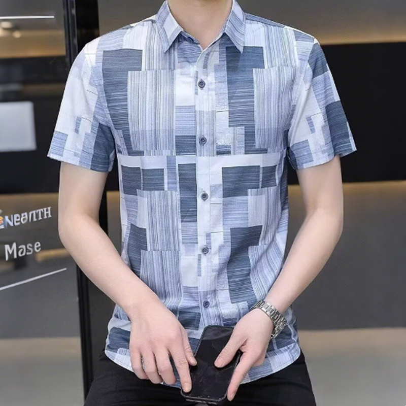 2025新款短袖衬衫男士夏季薄款商务正装衬衣韩版修身休闲大码寸衫