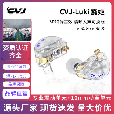 CVJ 露姬Luki双单元震动有线入耳式耳机 HiFi监听 3D电竞游戏耳塞