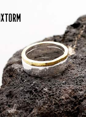 VIXTORM®正品指环 Lewin s925纯银电金双色手工戒指先锋设计