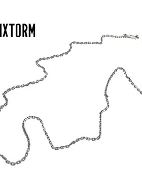 VIXTORM Chain链2.0 925纯银项链 暗黑做旧复古风锁骨2mm太角单链