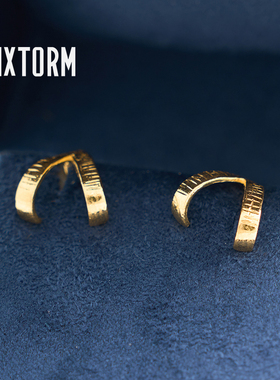 VIXTORM Picco “岫”24K纯金Au9999黄金耳钉原创设计配礼盒证书