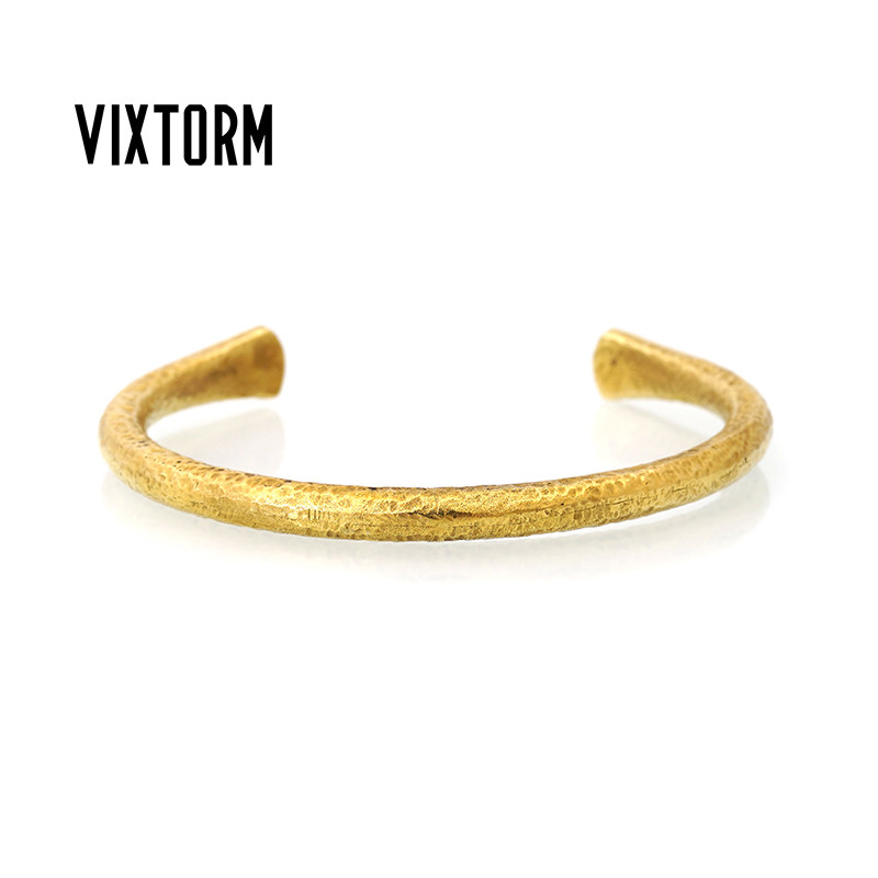 VIXTORM Tinos黄铜手镯 纯手工金属铜镯子 情侣做旧复古手表配饰