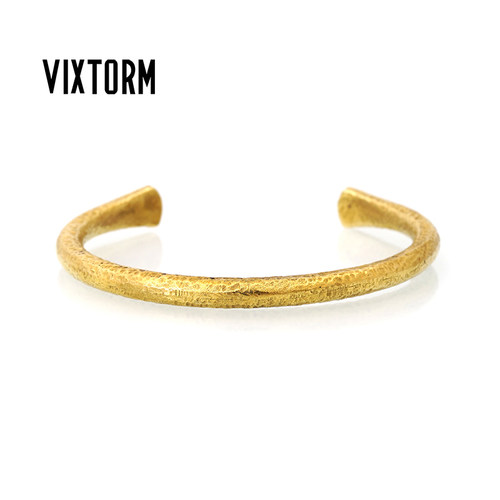vixtorm正品纯手工黄铜手镯情侣