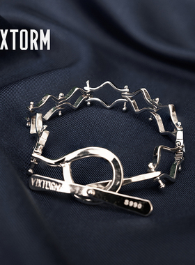 VIXTORM新款925纯银情侣手链 原创设计潮牌现货简约Hellas送证书
