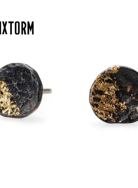 VIXTORM®纯手工制925纯银Firework烟花耳钉24K欧洲传统金箔工艺