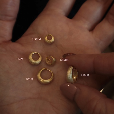 3.5MM单只自制迷你耳皮钉纯银拉丝素圈小耳圈极简轻奢小耳朵专用