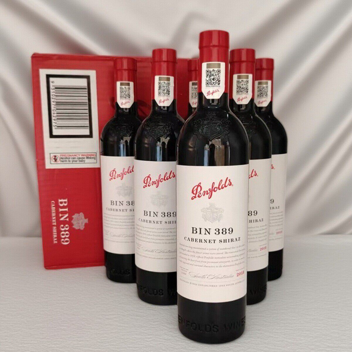 6瓶 带码# 澳洲进口奔富BIN389赤霞珠西拉干红葡萄酒木塞红酒整箱