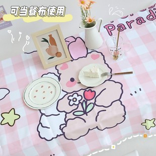 学生学习桌面书桌垫写字课桌女孩 卧室宿舍少女心化妆台桌几桌布