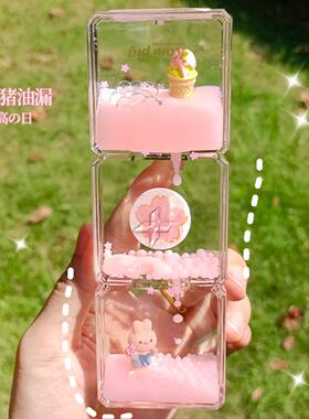 创意可爱油漏桌面小摆件减压小物件水滴液体沙漏礼品生日礼物