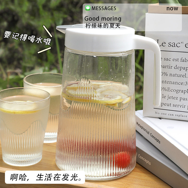 夏季凉水壶玻璃广口家用图片