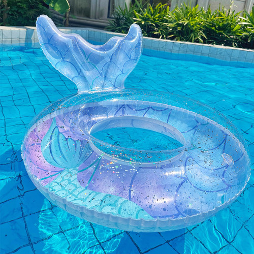 亮片美人鱼尾ins高颜值玩水浮圈~