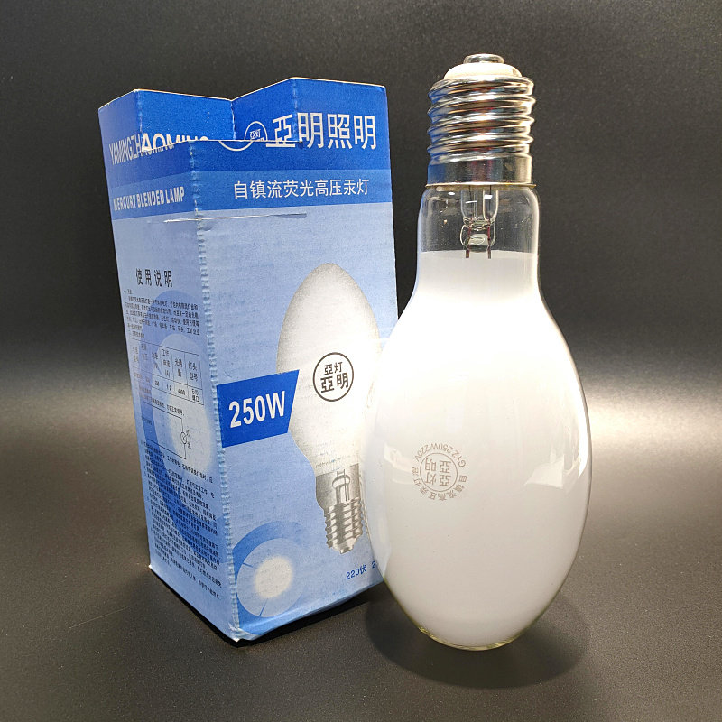 gyz250亚灯亚明自镇流荧光高压汞灯250w水银灯泡220ve40灯口诱虫