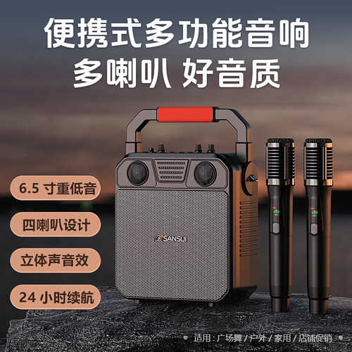 山水大音量户外手提广场舞柏林之声音响家用K歌蓝牙音箱重低音炮