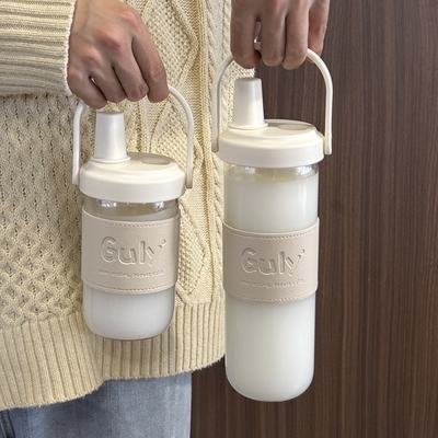 大容量奶茶玻璃水杯子女生带杯套