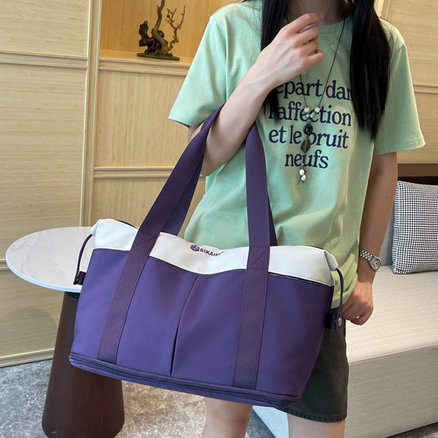 女士大容量可扩容手提旅行包