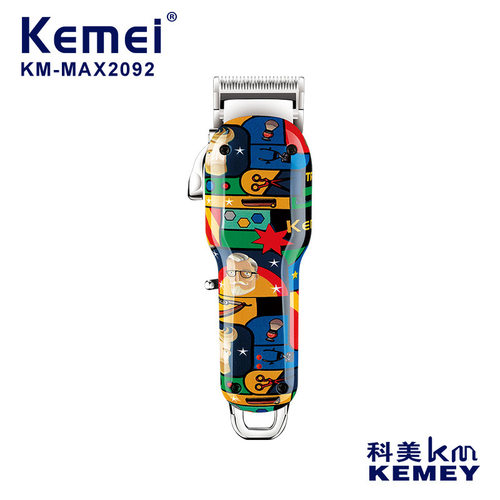跨境科美kemei电推剪KM-MAX2092大功率个性涂鸦水转印USB理发器