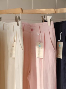 天丝亚麻！干爽透气柔软垂感高腰宽松显瘦直筒裤休闲九分裤女夏新