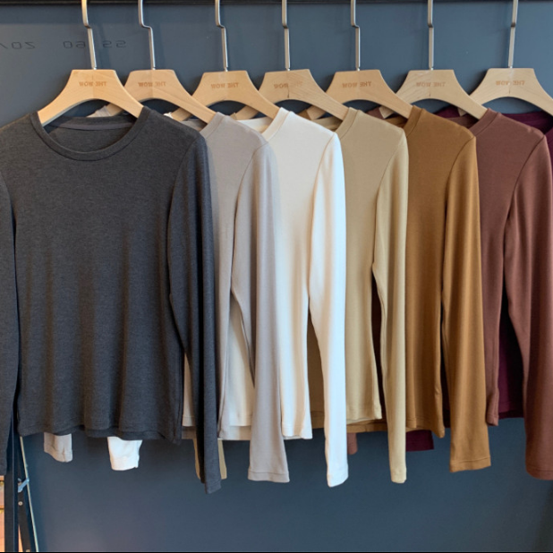 长袖通勤常规女款半高领圆领打底