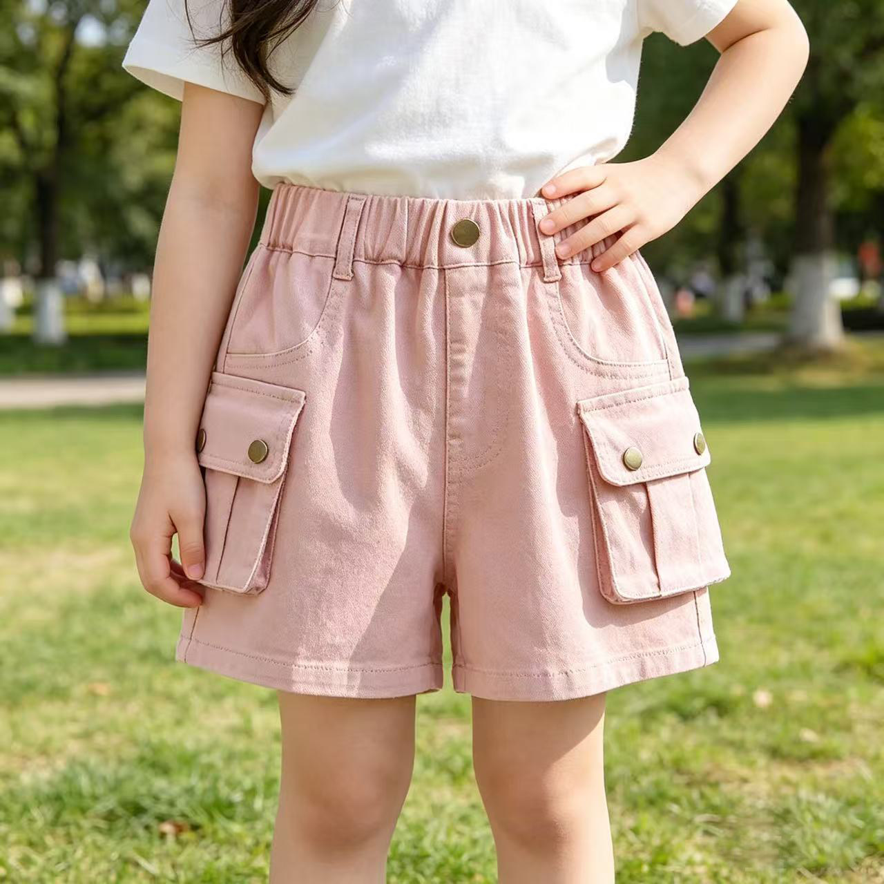 女童短裤夏季外穿薄款女大童韩版工装裤时尚休闲洋气女孩夏天裤子