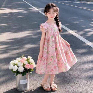 女童夏季连衣裙2026新款可爱漂亮女宝公主裙韩版洋气女孩夏天裙子