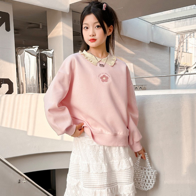 女大童春秋卫衣2025新款韩版时尚女童秋装打底衫女孩洋气长袖上衣