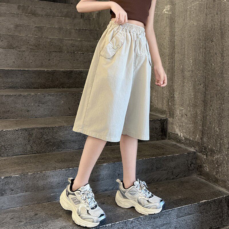 女童短裤夏季外穿薄款女大童阔腿五分裤韩版休闲百搭女孩夏天裤子