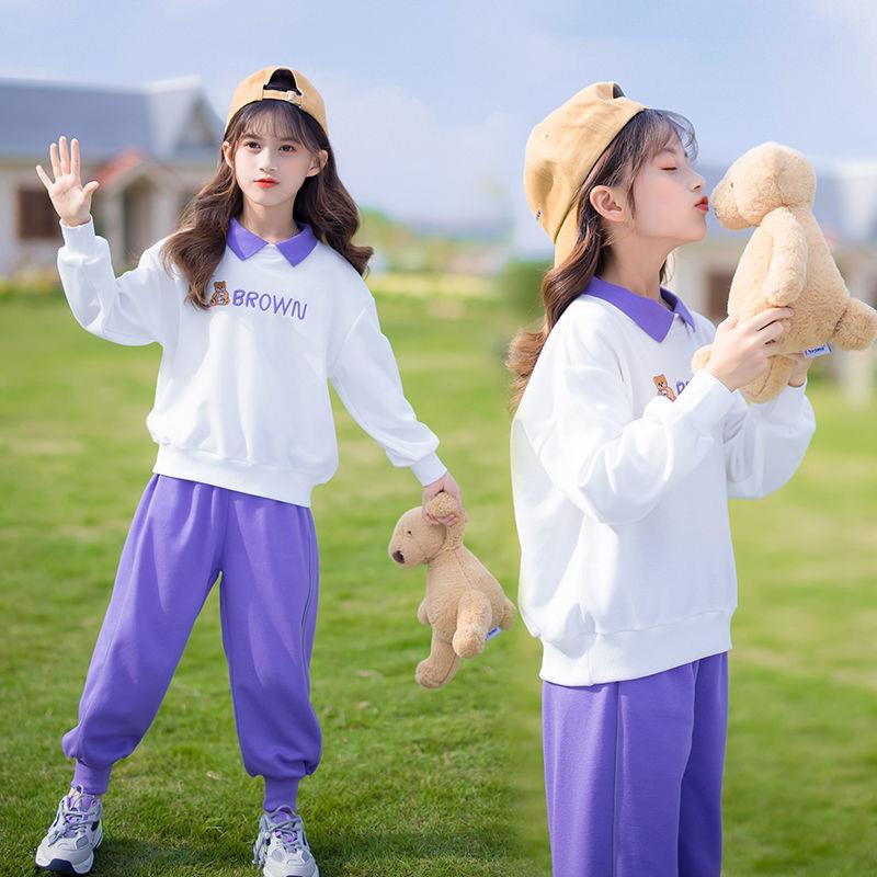 女童春秋套装时尚休闲运动长袖上衣裤子五6八9十12岁女孩春装衣服