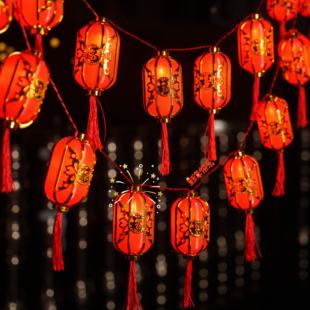 太阳能灯笼灯串树上挂的彩灯庭院过年氛围装饰灯小红灯笼新年挂灯