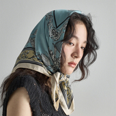 饰方巾70cm薄款 春夏季 韩国装 包头真丝丝巾文艺防晒披肩护颈领巾