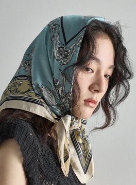 春夏季韩国装饰方巾70cm薄款包头真丝丝巾文艺防晒披肩护颈领巾