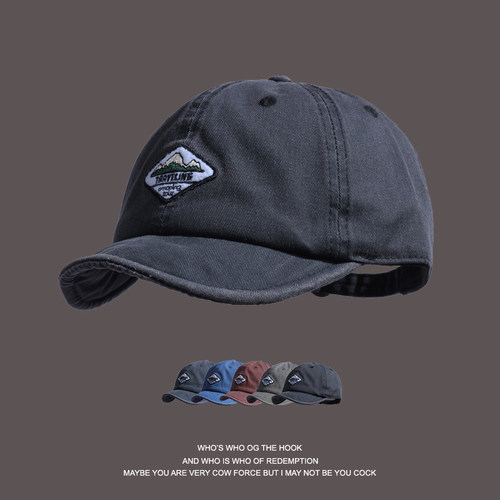 春夏季日系水洗短檐帽