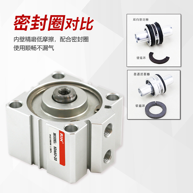 RIH瑞亨SDA薄型气缸亚德客型小气缸薄型汽缸小型气动汽缸气动元件