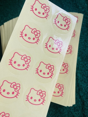 出口日本Hello kitty 透明封口贴（一张10枚）