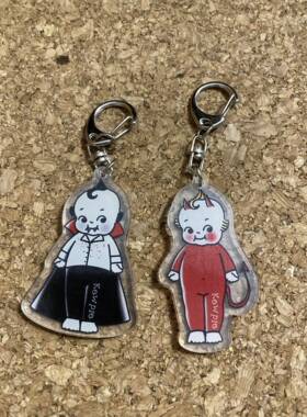出口日本古董娃娃丘比小天使恶魔版创意钥匙扣挂件