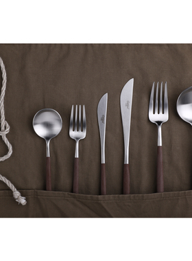 葡萄牙Cutipol刀叉美拉德复古西餐具牛排餐具刀叉套装甜品勺子棕
