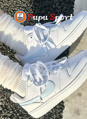 【定制球鞋】 Nike Court Borough蓝银蝴蝶 手绘 耐磨 低帮 板鞋