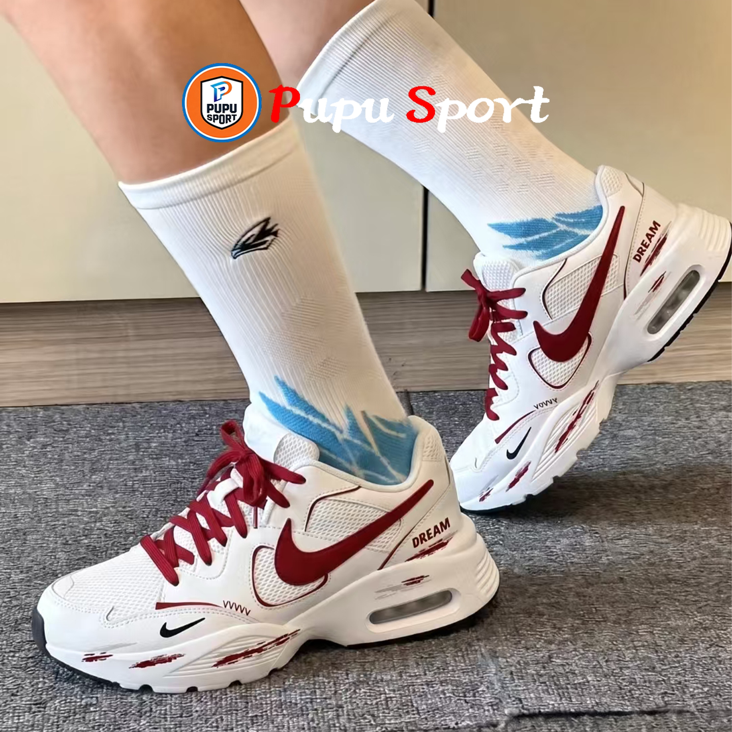 定制球鞋Nike Air Max Fusion 晚风 减震防滑耐磨 男女低帮跑步鞋