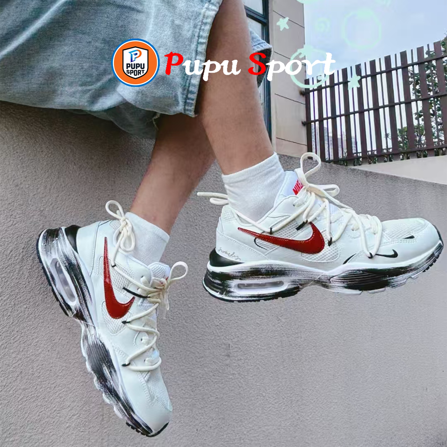 球鞋定制Nike Air Max Fusion 复古行者 轻盈舒适 低帮男子跑步鞋