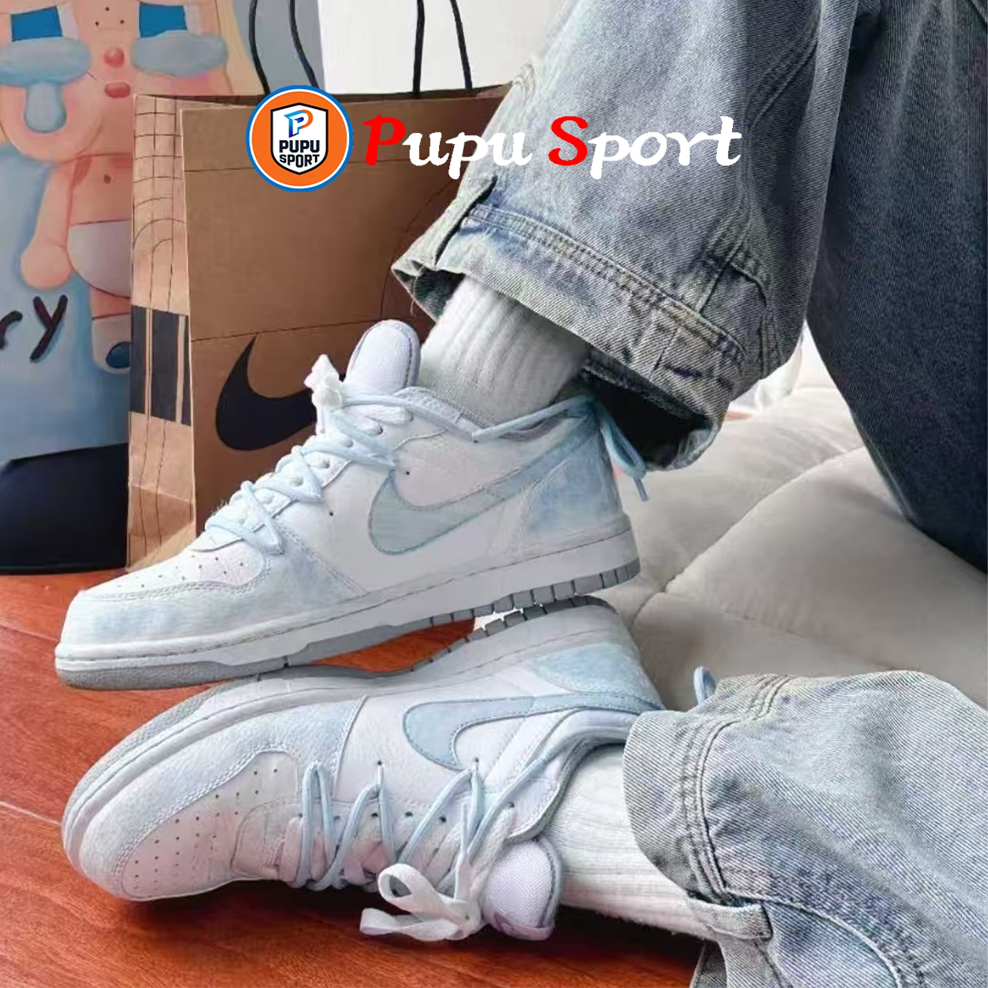 球鞋定制Nike Dunk Low美式复古涂鸦手绘泼墨低帮板鞋男女同款