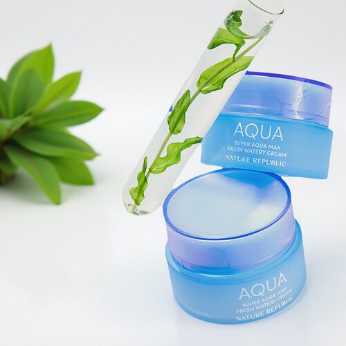 韩国Nature Republic自然乐园 aqua 蓝色油性肤质用新包装面霜