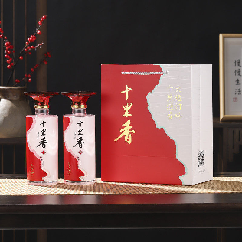 十里香 40度大运河500ml*4瓶浓香型粮食低度白酒抖音同款沧州