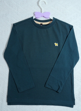 出口韩订单 LAN狗家男宝女宝绿色显白纯棉单穿打底长T长袖