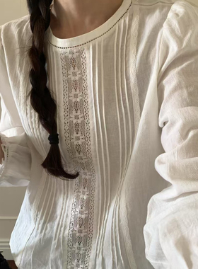 米鹿-把春日的温柔与复古感穿在身上的单品前襟细密风小衫YU1207