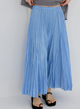 26春遮肉显瘦压褶半身裙女基础款百搭A字伞裙