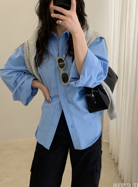 26年早春 韩系博主同款侧边褶皱衬衫 翻领单排扣收腰显瘦百搭上衣