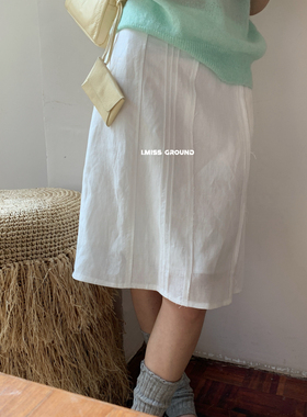 2026早春新款韩系亚麻高腰半身裙女 百搭显瘦A字小个子短裙