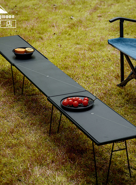 柯曼轻量折叠桌露营装备桌铁艺置物架 焚烧烤桌阳台花盆架子T-229