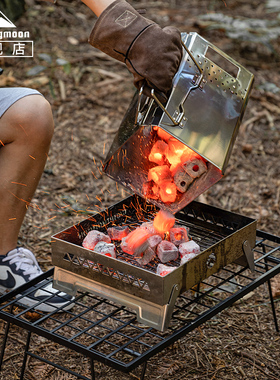 柯曼柴火炉MT-19自驾游轻便 不锈钢便携户外炉具引火桶焚火炉