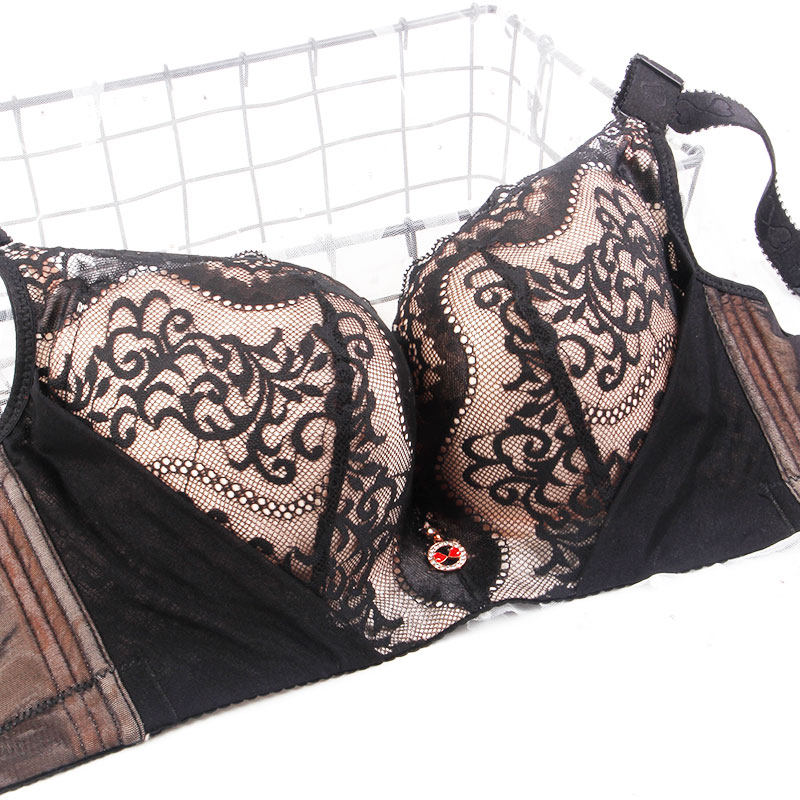 文胸女聚拢大码胖mm性感蕾丝胸罩收副乳防下垂大胸大罩杯全杯文胸