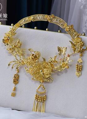 金色镂空新娘婚礼精致镂空团扇